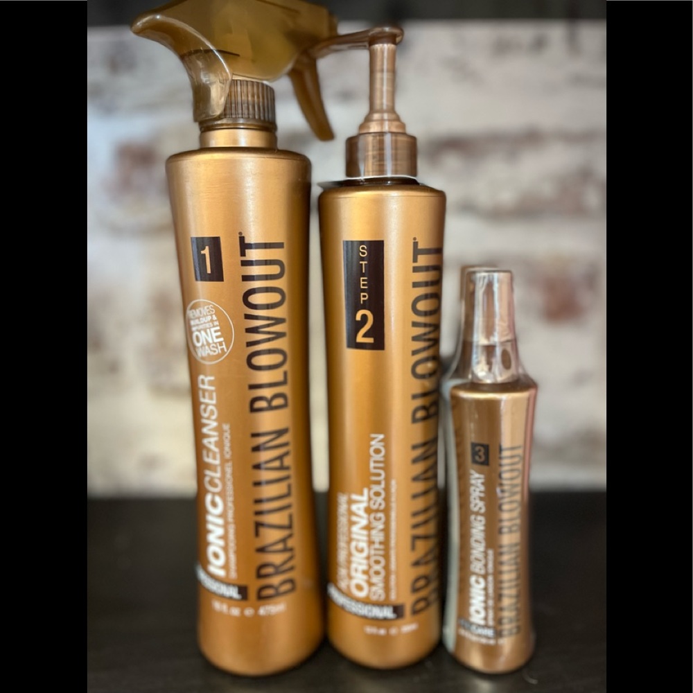 Brazilian Blowout Cleanser, Smoothing Solution and Ionic Bonding Spray